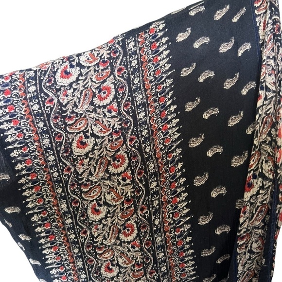 Abercrombie & Fitch Navy Paisley Floral Swim Cover Up Kimono Size: XS / S Boho - Picture 3 of 9